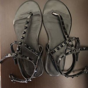 Black studded sandals